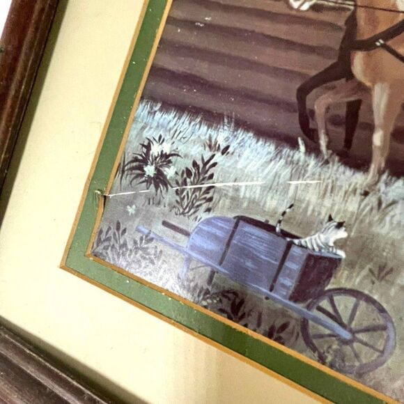 Antique Print “Harvest” 18th century Farming Folk Art by Martha Cahoon READ - Picture 10 of 16